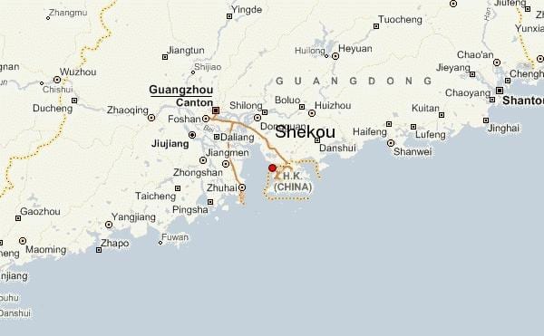 shekou ಚೀನಾ ನಕ್ಷೆ